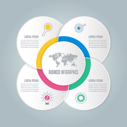 Cercle venn diagramme infographique vecteur