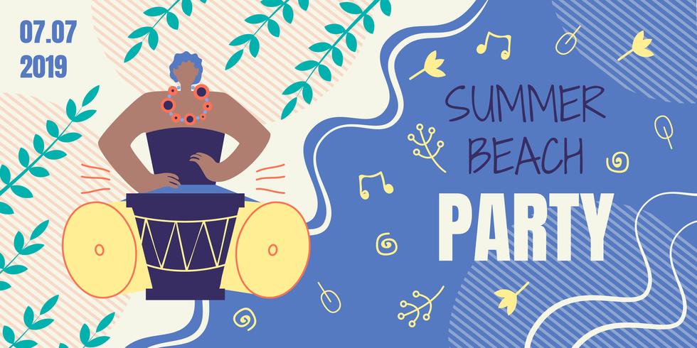 Carte d&#39;invitation pour Summer Beach Party vecteur