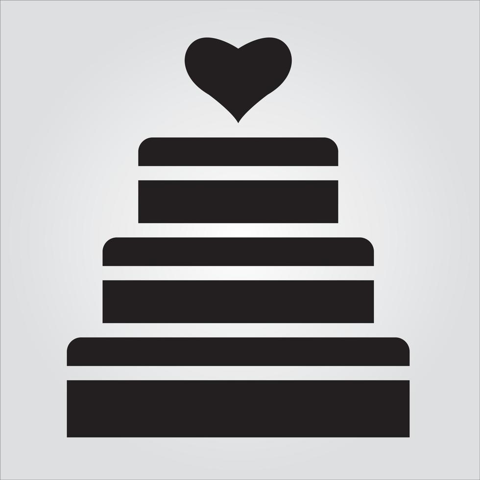 icône de glyphe de gâteau de mariage isolé graphiques vectoriels évolutifs illimités vecteur