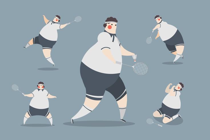 badminton design des personnages masculins vecteur