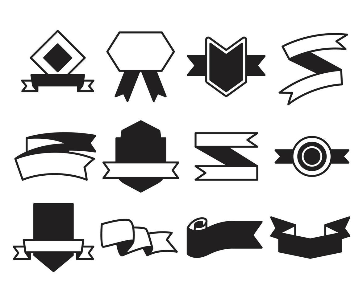 insigne de bannière et illustration vectorielle de ruban bannière vecteur