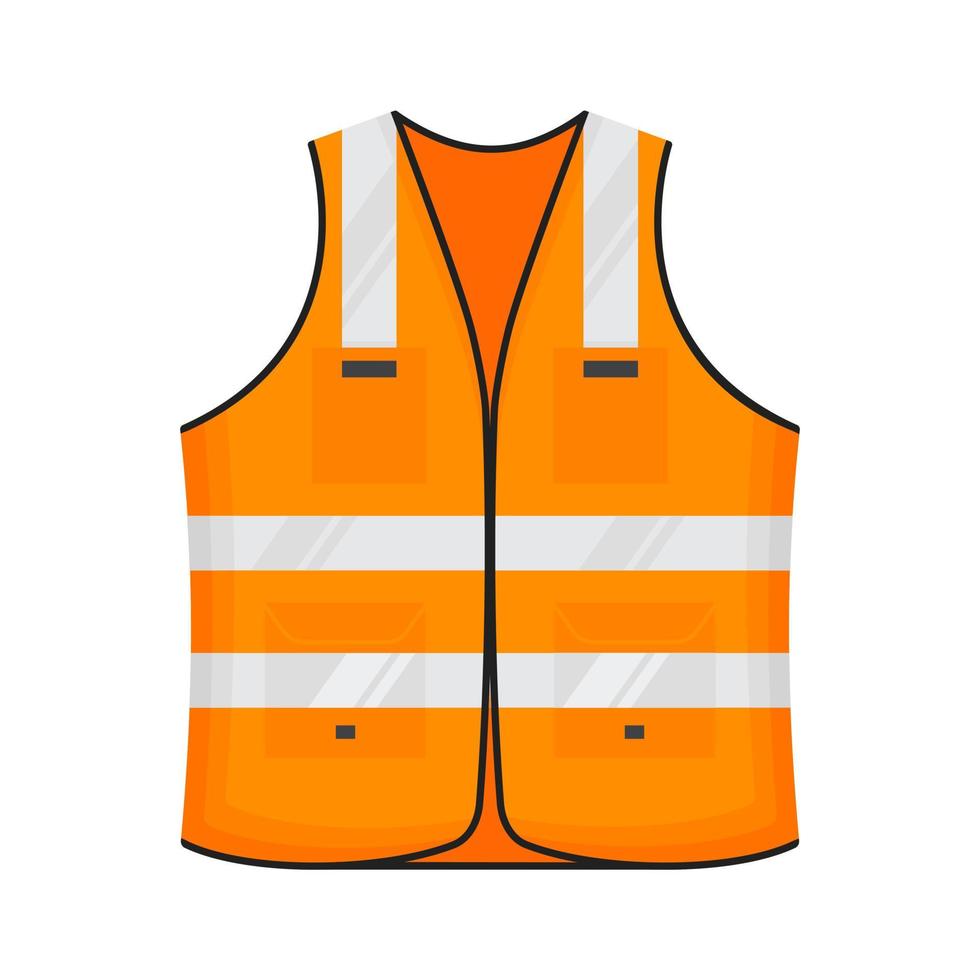 icône de gilet réfléchissant de sécurité signe illustration vectorielle de conception de style plat. vecteur