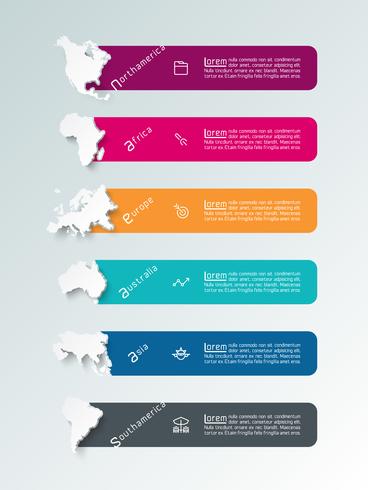 Informations infographiques continentales vecteur