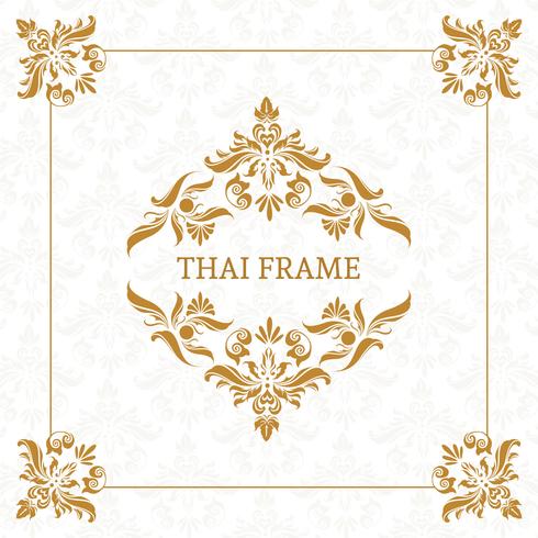 Bordure de cadre sur le thème thaïlandais de vecteur