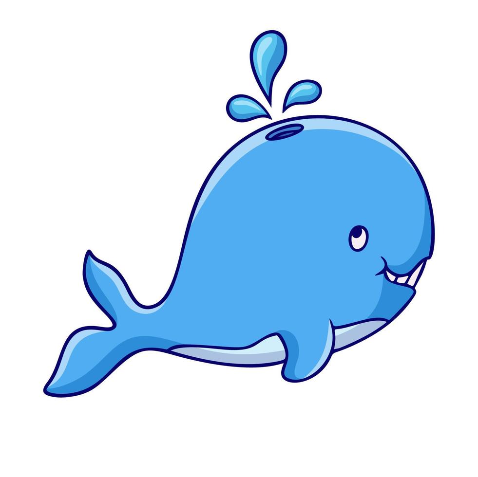 illustration de dessin animé baleine vecteur