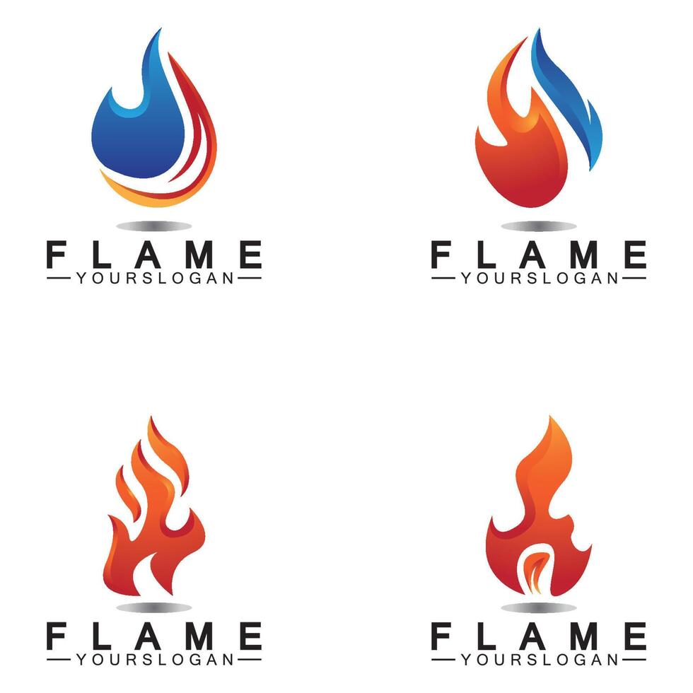 modèle de conception de feu flamme logo icône vector