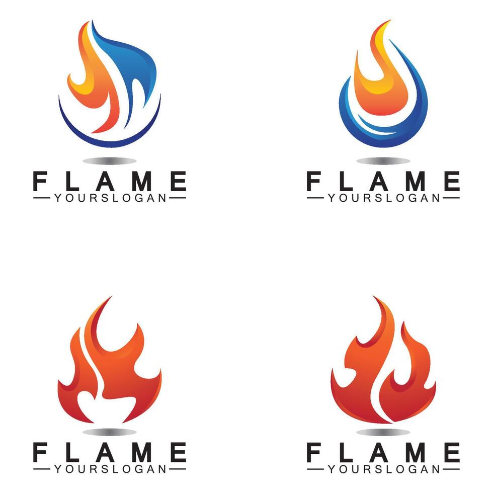 modèle de conception de feu flamme logo icône vector