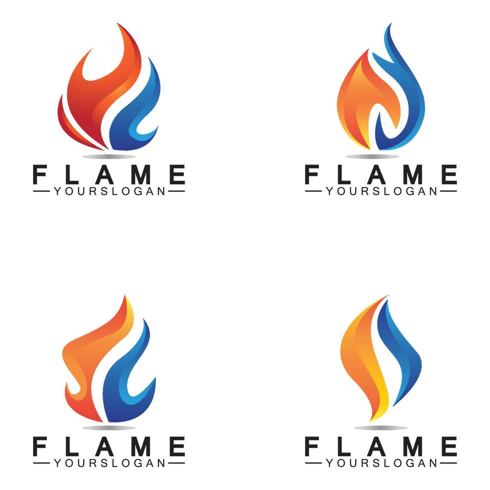 modèle de conception de feu flamme logo icône vector