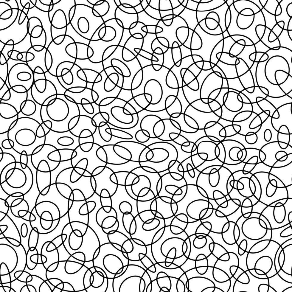 motif abstrait harmonieux de cercles géométriques et d'ovales. impression noir et blanc vecteur