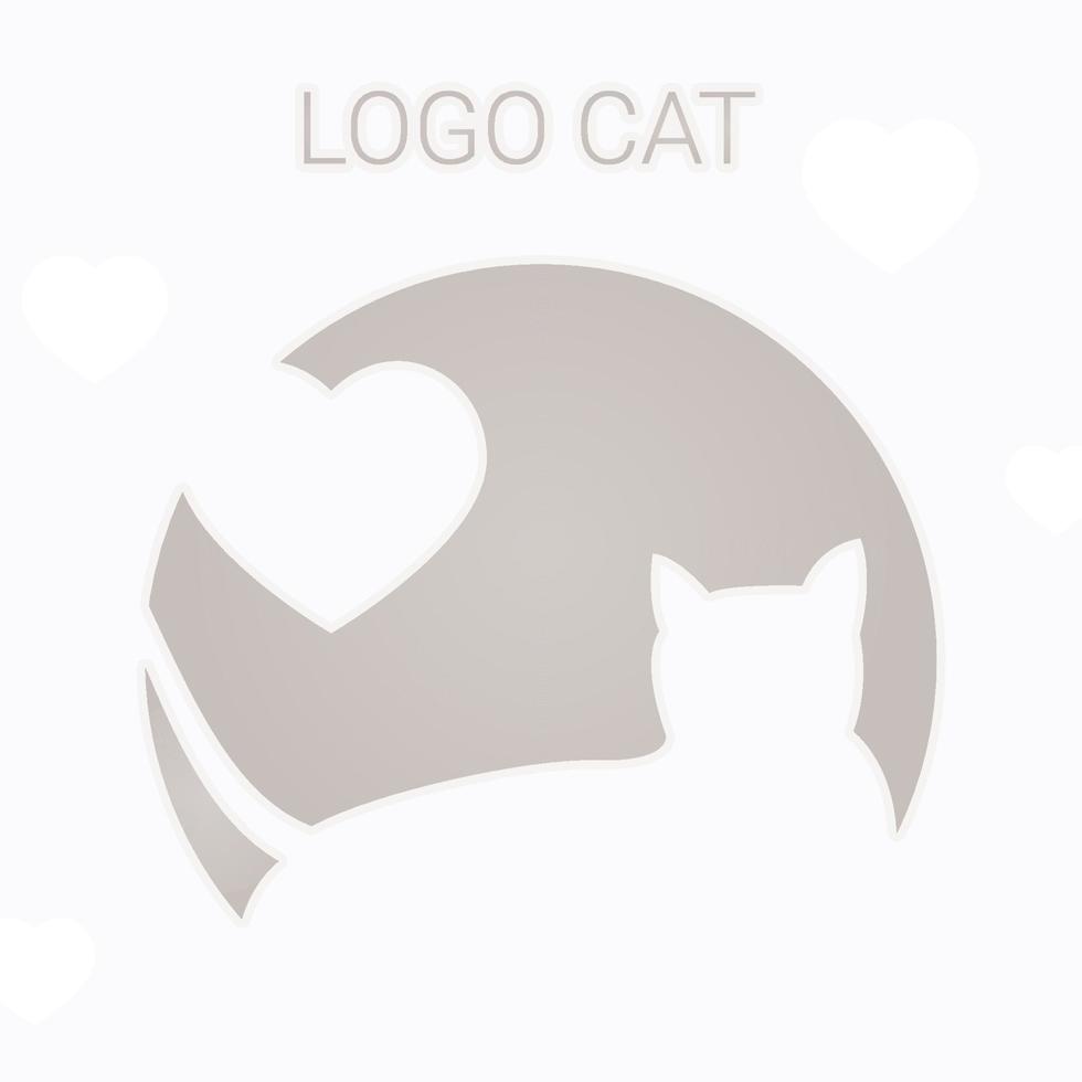 logo de chat, illustration vectorielle isolée vecteur