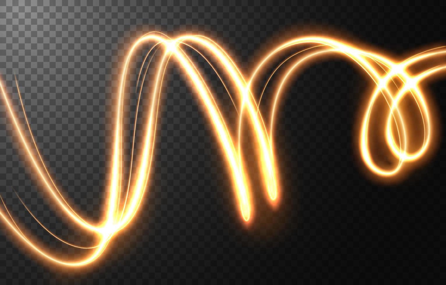 ligne de lumière ondulée dorée abstraite, isolée et facile à modifier. illustration vectorielle vecteur