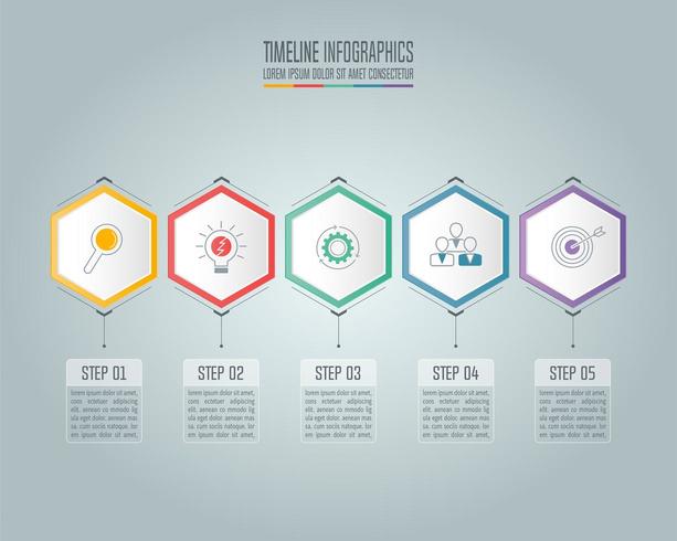 Concept d&#39;entreprise infographique avec 5 options. vecteur