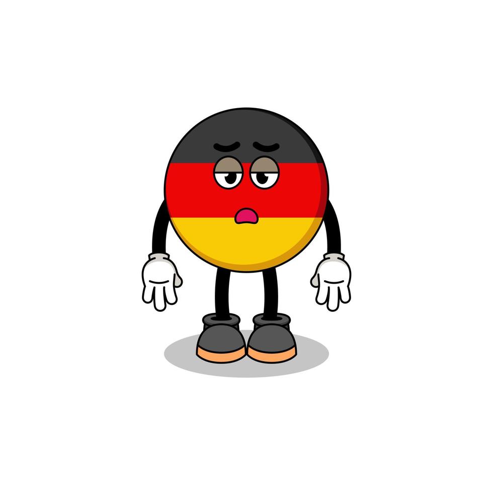 caricature du drapeau allemand avec un geste de fatigue vecteur