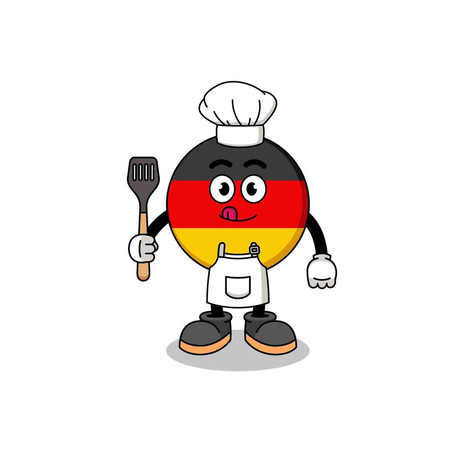 mascotte, illustration, de, allemagne, drapeau, chef vecteur