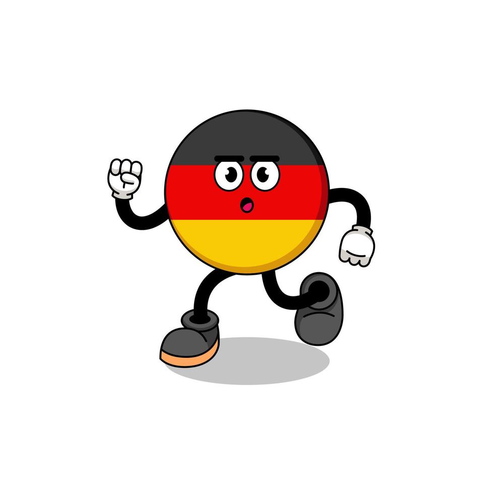 illustration de la mascotte du drapeau allemand en cours d'exécution vecteur