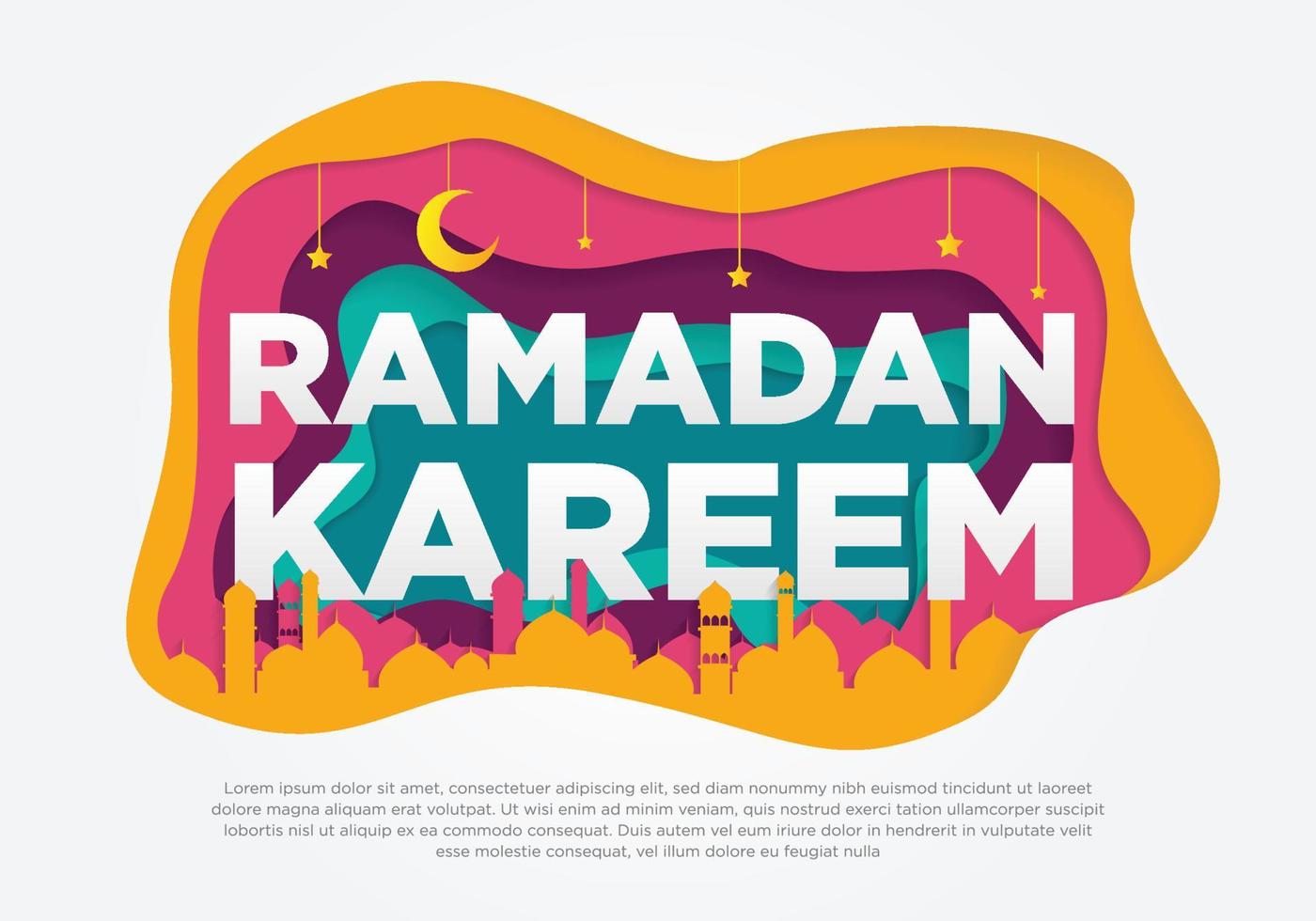 ramadan kareem fond islamique avec mosquée et vecteur de conception de style de concept islamique eps 10, eid mubarak, hari raya, eid fitr, eid adha, hajj, umrah