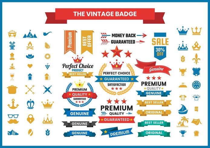 Collection de badges vintage vecteur