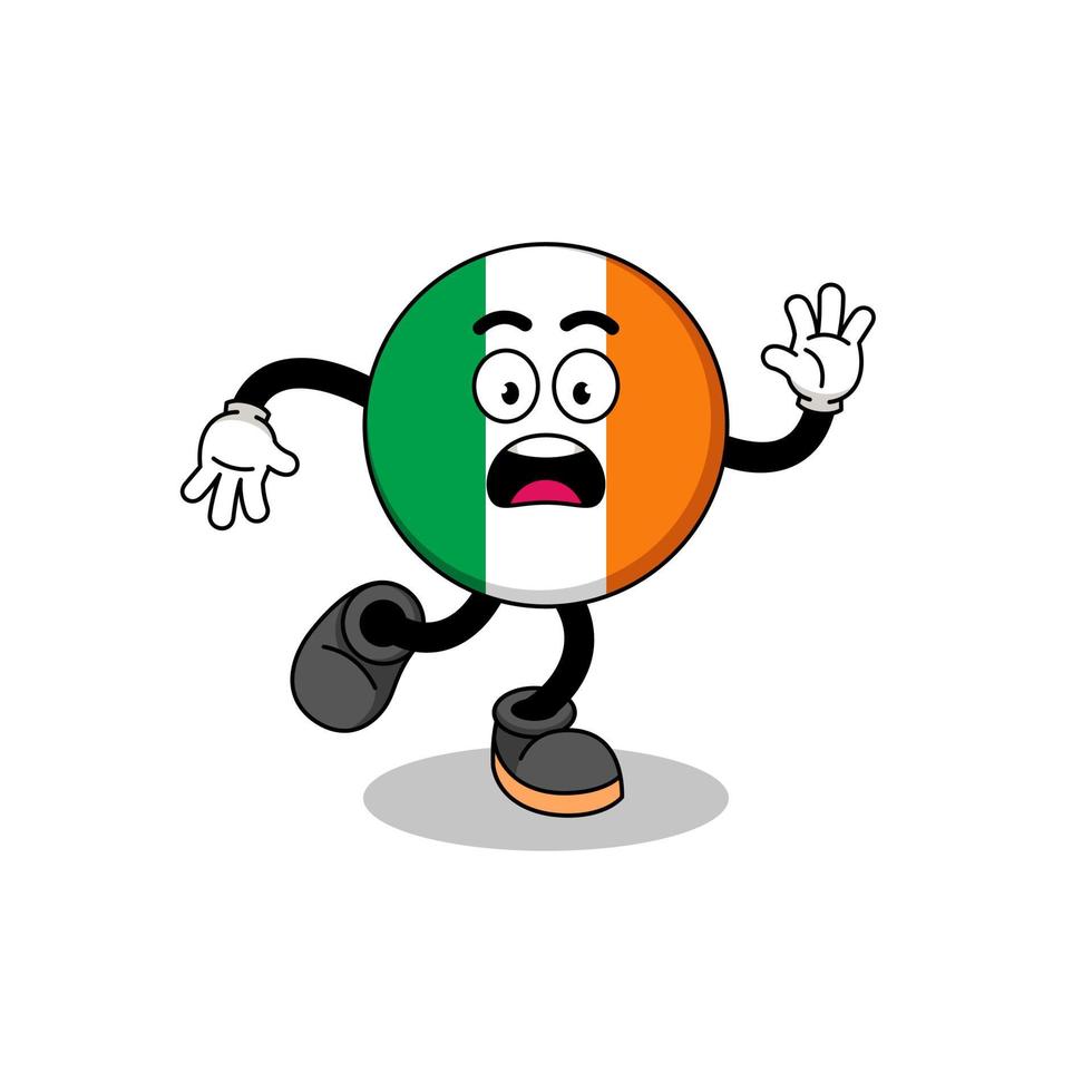 illustration de mascotte de drapeau irlandais glissant vecteur