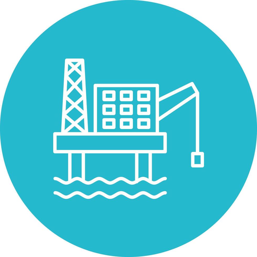 icône de fond de cercle de ligne de tour de pétrole vecteur