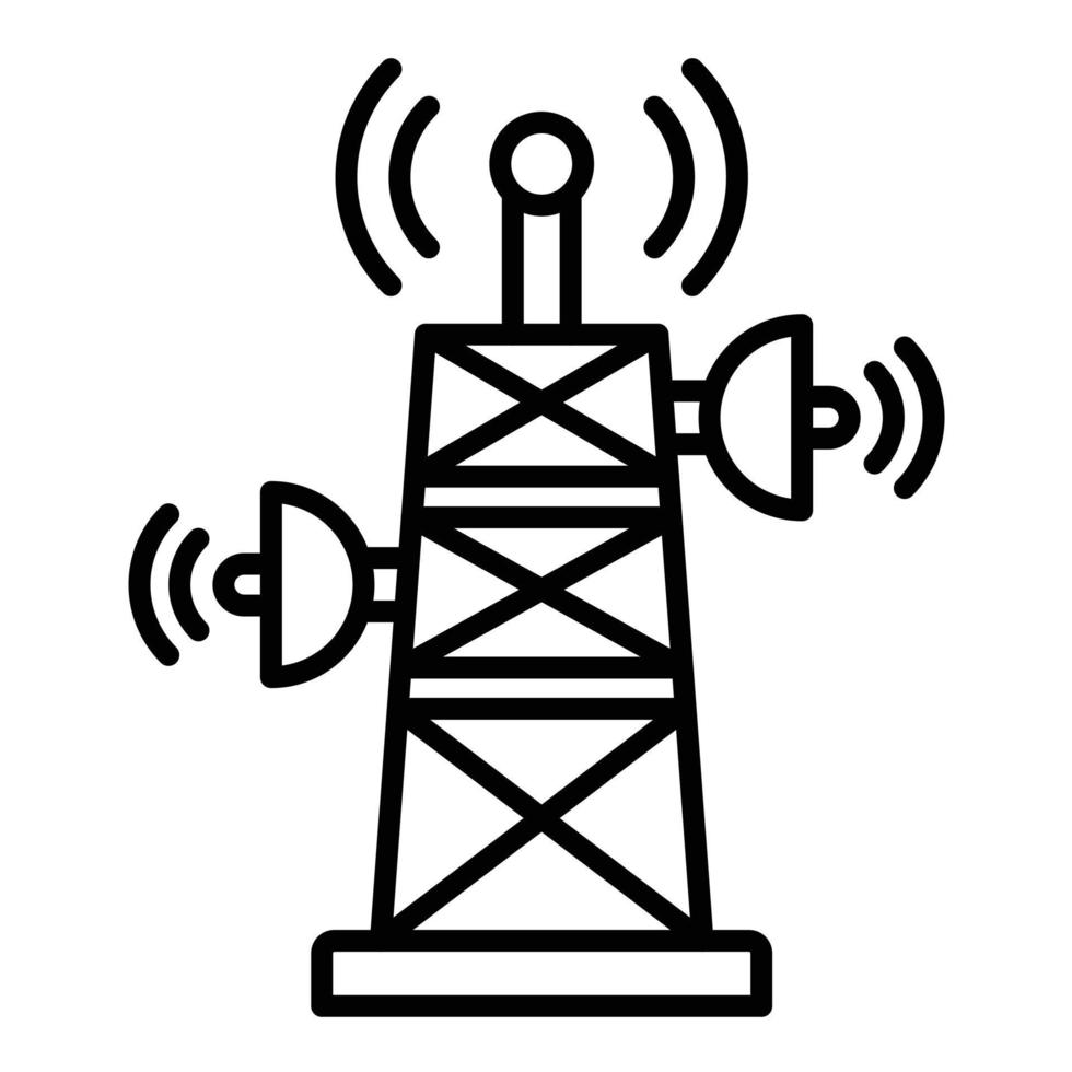 icône de ligne de tour de signal vecteur