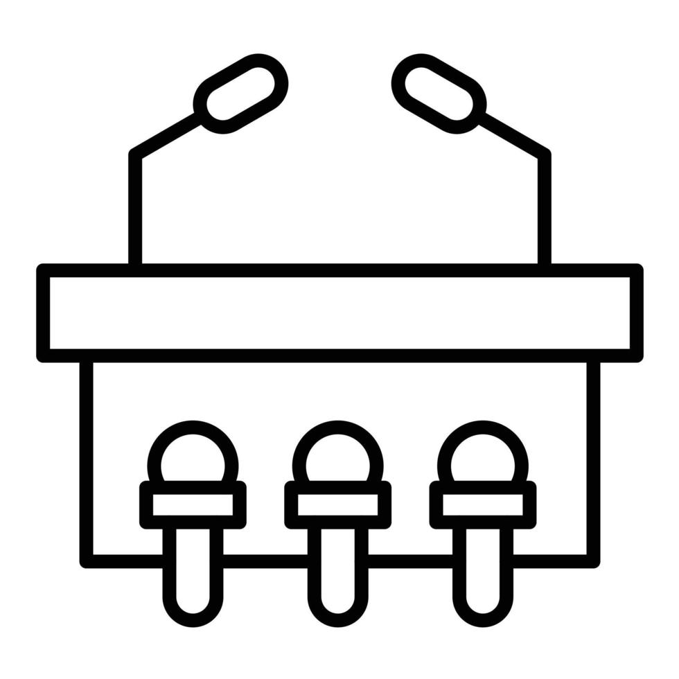 icône de la ligne de la salle de presse vecteur