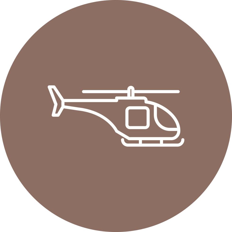 icône de ligne d'hélicoptère de l'armée vecteur