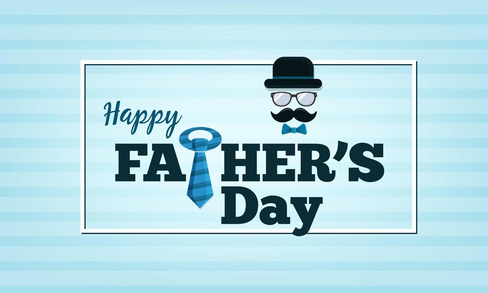 carte de voeux bonne fête des pères avec moustache, cravate, lunettes et chapeau vecteur