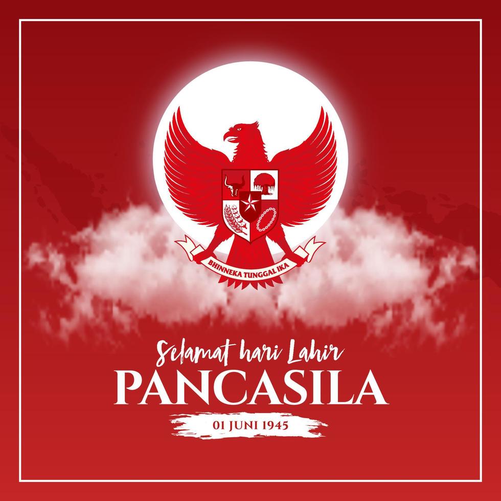 illustration vectorielle. selamat hari lahir pancasila. traduction joyeux jour de pancasila. vecteur