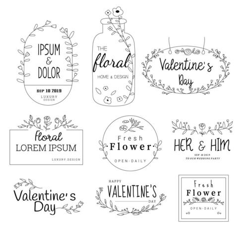 Modèles de logo floral premium pour mariages vecteur