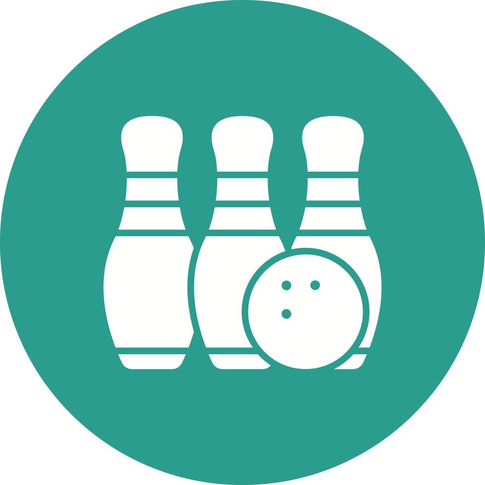 icône de fond de cercle de glyphe de bowling vecteur