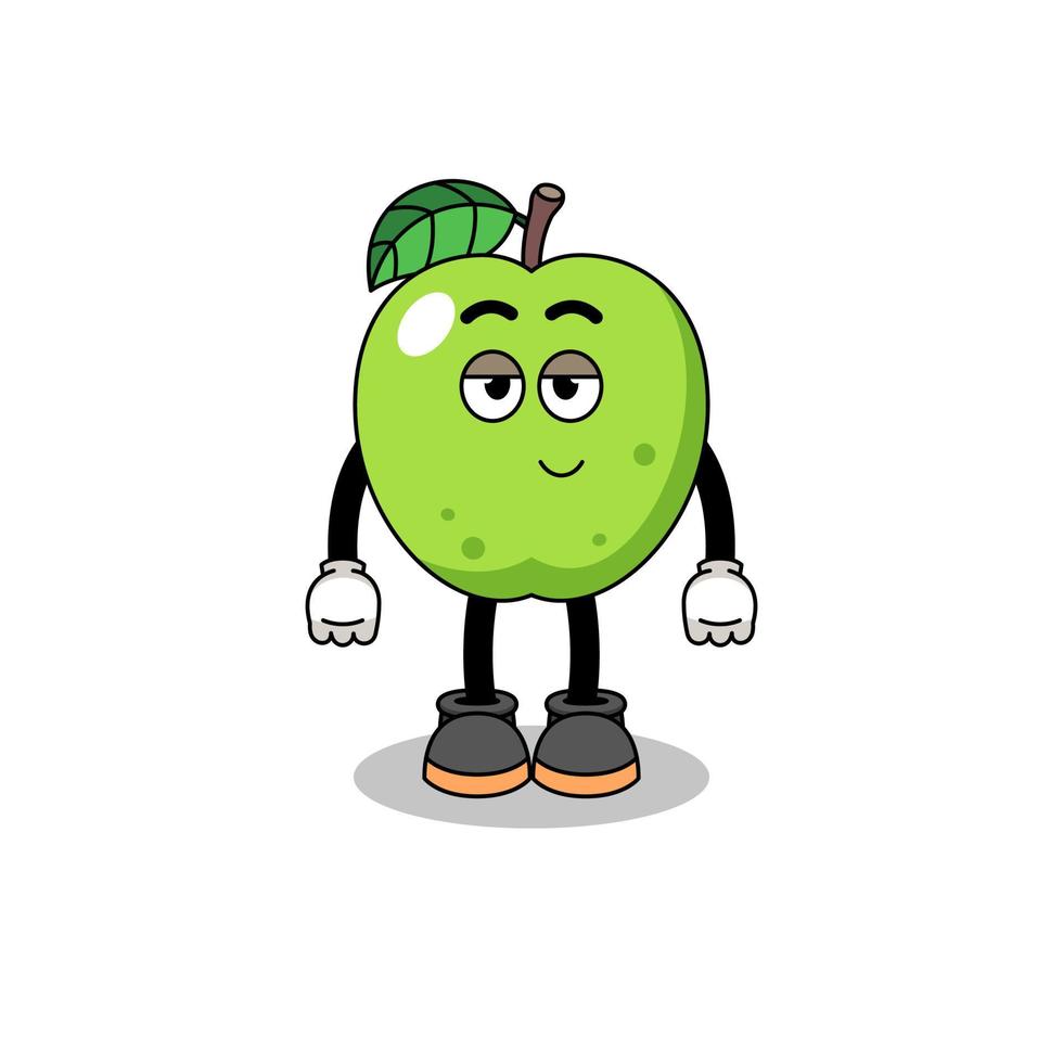 couple de dessin animé pomme verte avec pose timide vecteur