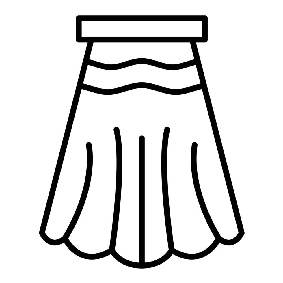 icône de ligne de jupe longue vecteur