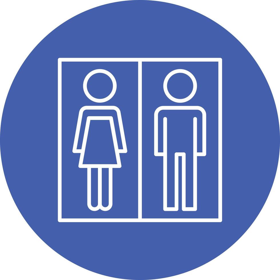 icône de fond de cercle de ligne de toilette vecteur