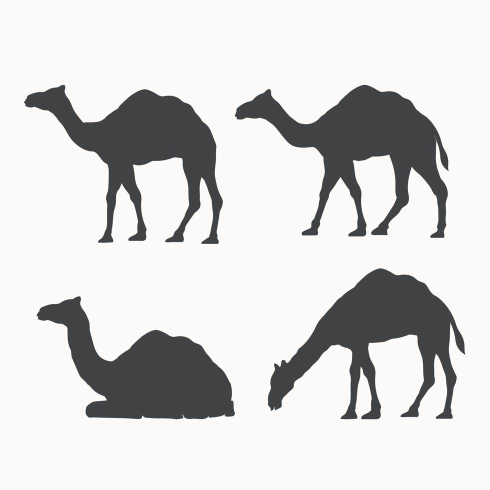 silhouette de chameau noir et blanc vecteur