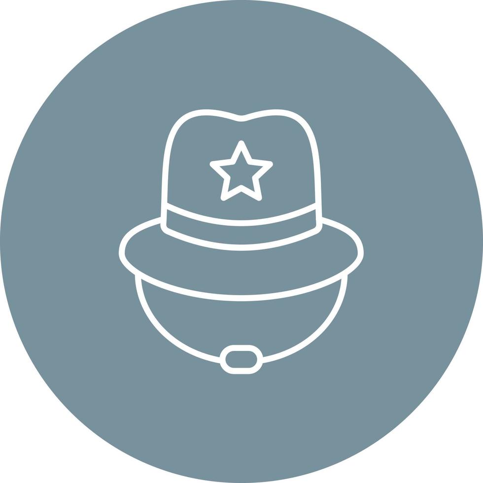 icône de fond de cercle de ligne de chapeau de cowboy vecteur