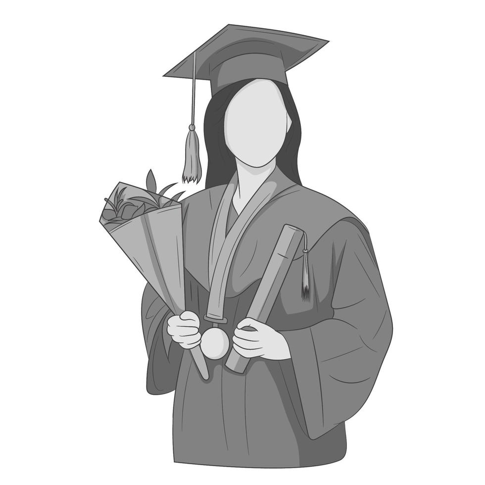 illustration vectorielle d'une femme diplômée vecteur