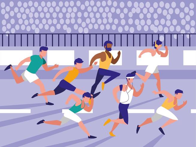 athlétisme masculin en cours d&#39;exécution vecteur