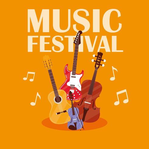 Affiche du festival de musique vecteur