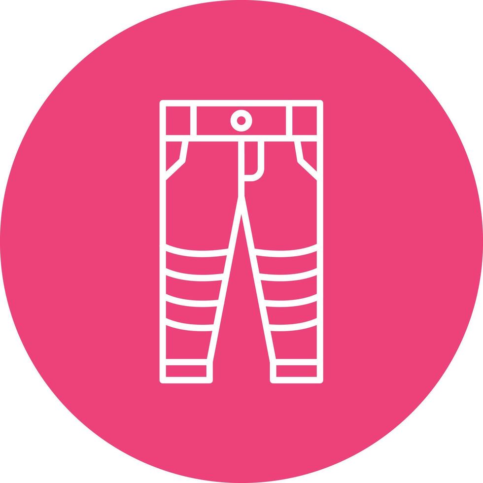 icône de fond de cercle de ligne de pantalon de pompier vecteur