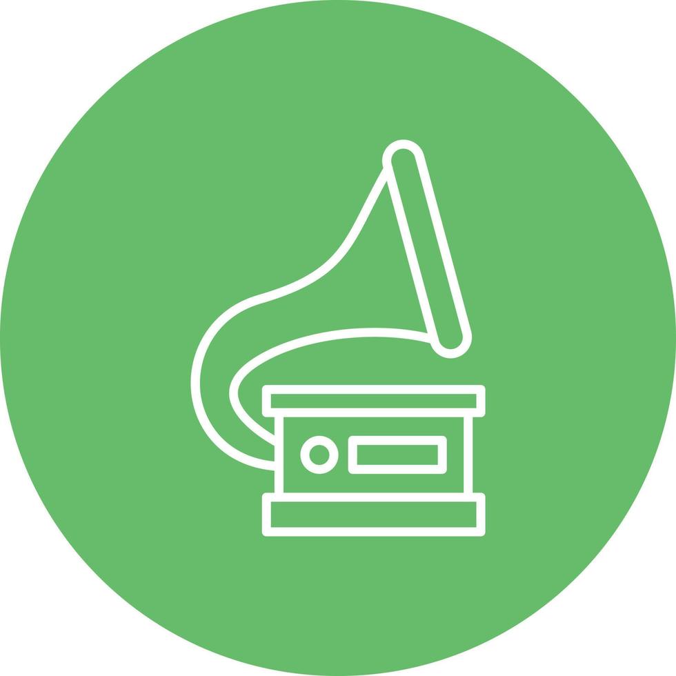 icône de fond de cercle de ligne de gramophone vecteur