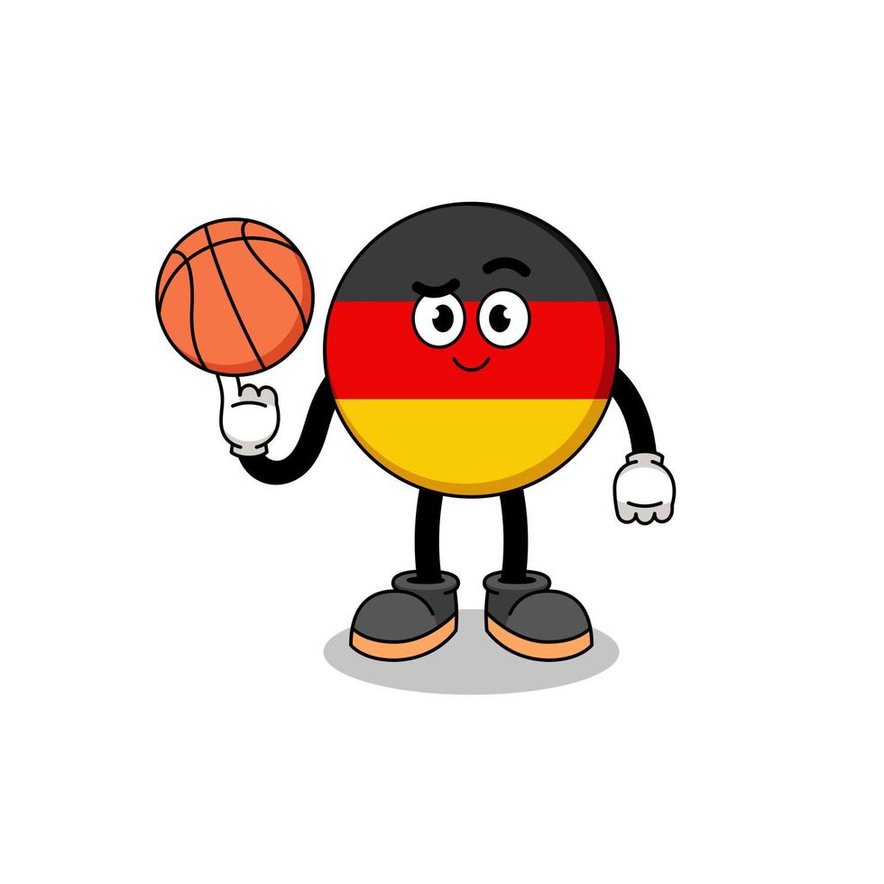 illustration du drapeau allemand en tant que joueur de basket vecteur