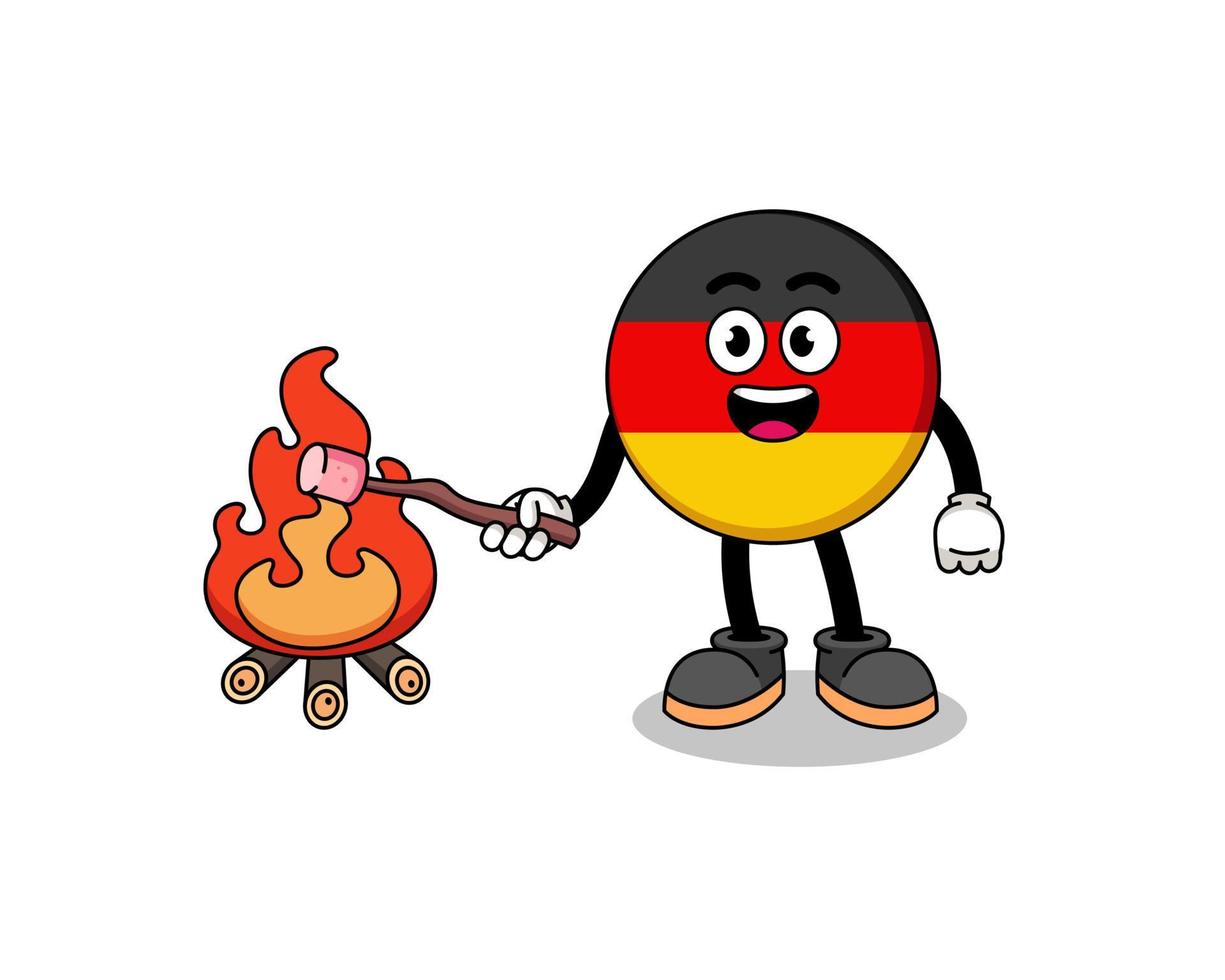 illustration du drapeau allemand brûlant une guimauve vecteur