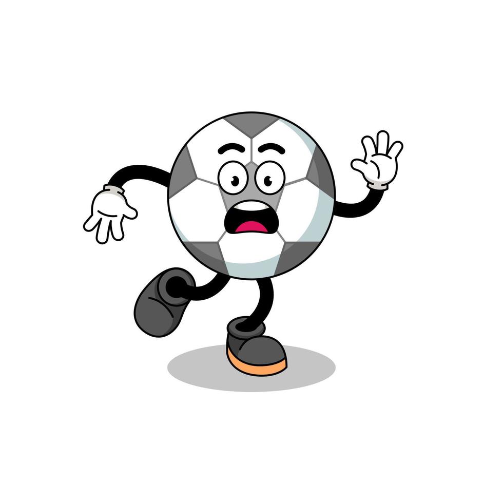 illustration de mascotte de ballon de football glissant vecteur