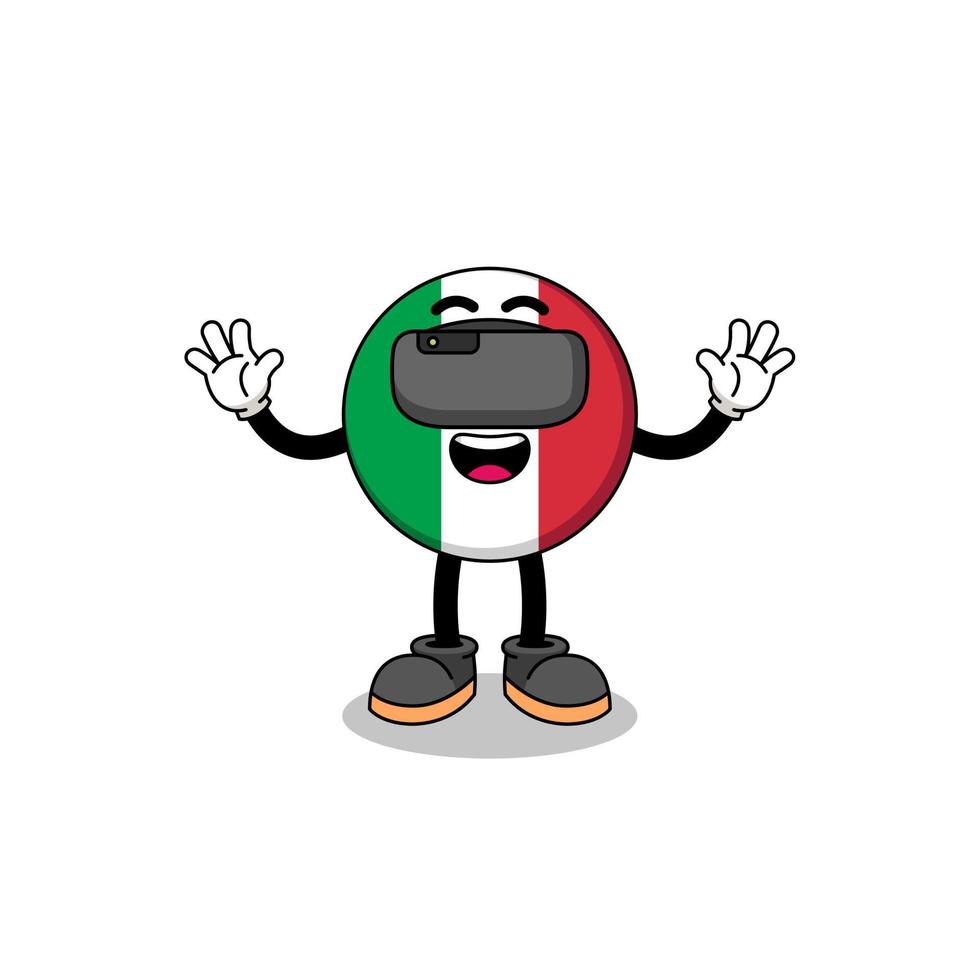 illustration du drapeau italien avec un casque vr vecteur