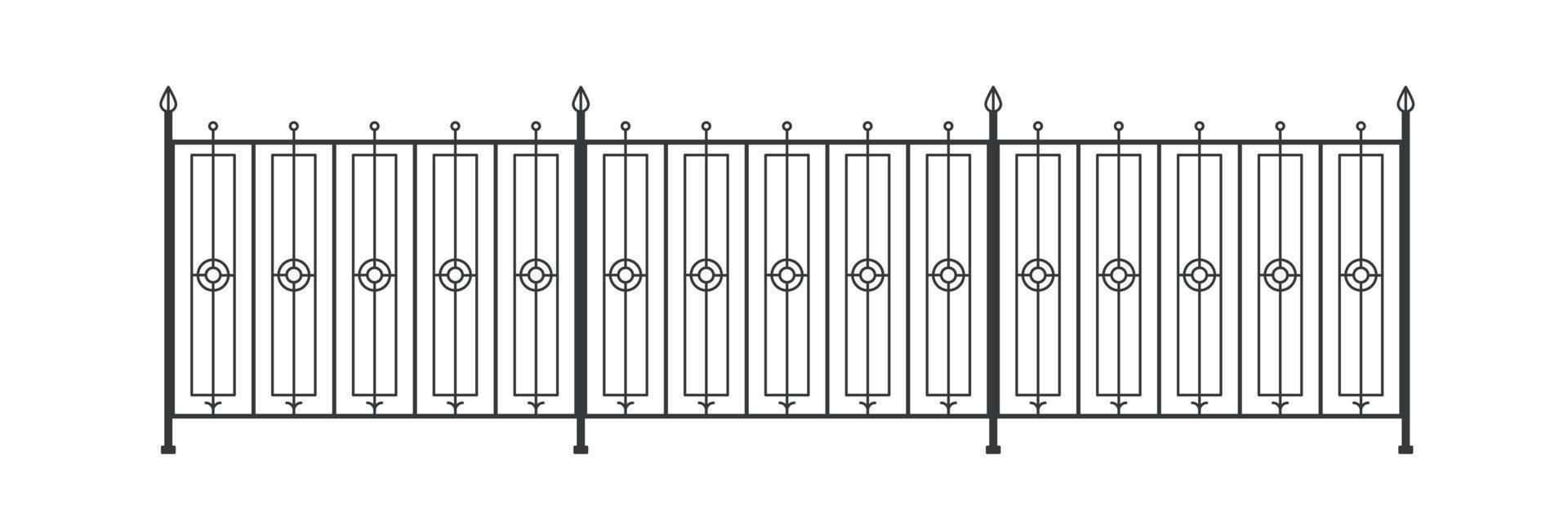motif de grille de clôture en métal. élément de décor de clôture forgé. vecteur