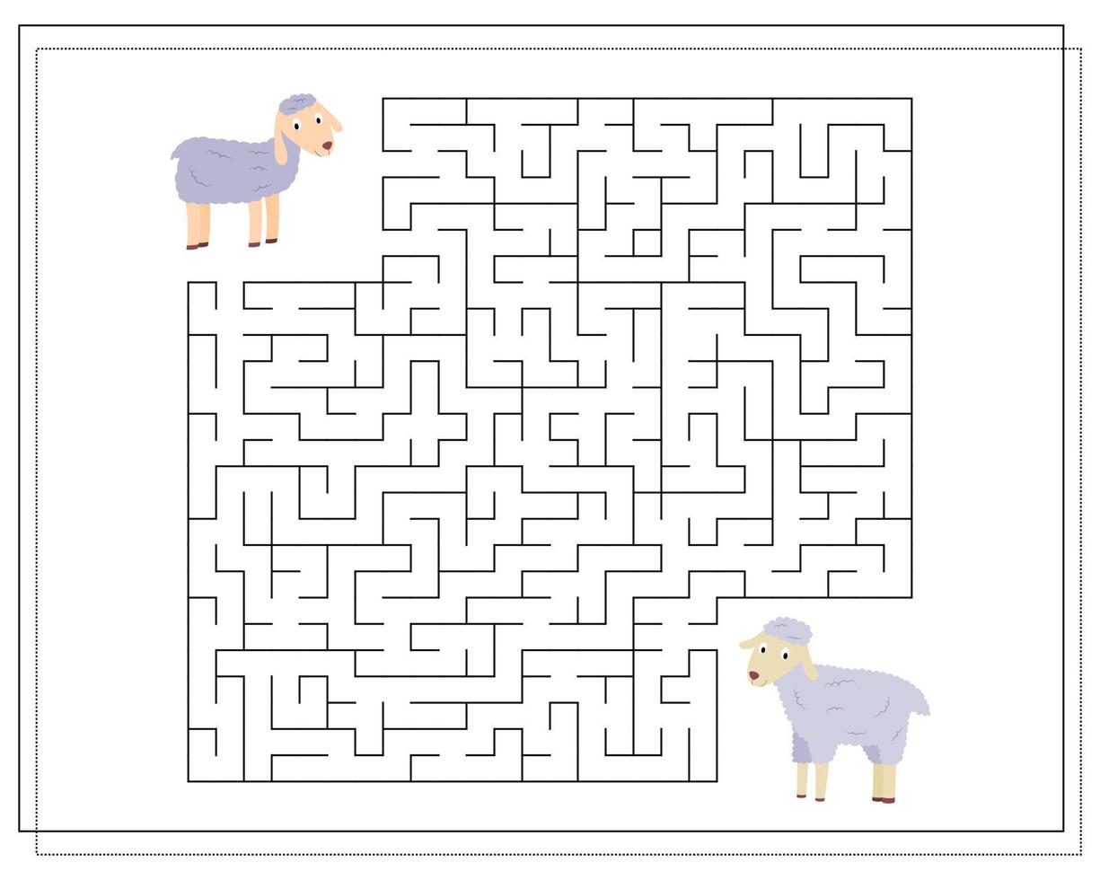 un jeu de puzzle pour les enfants, parcourez le labyrinthe. aidez-moi à traverser le labyrinthe jusqu'à ma mère vecteur