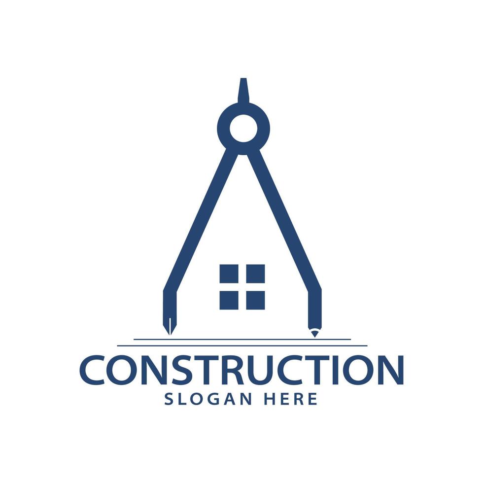 modèle de conception de logo de bâtiment immobilier de construction vecteur