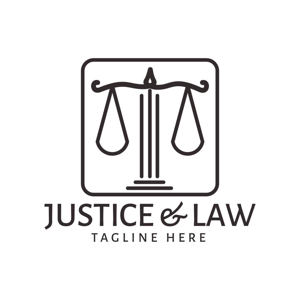 modèle de conception de logo de droit d'avocat de justice d'appel de ligne vecteur