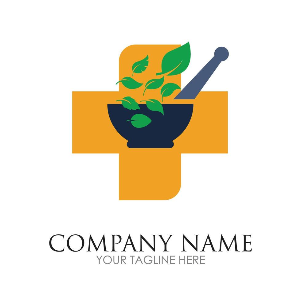 Modèle de conception d'illustration de logo de concept de pharmacie créative - vecteur