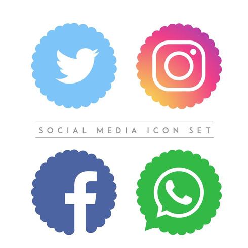 Médias sociaux Vector Icon Set